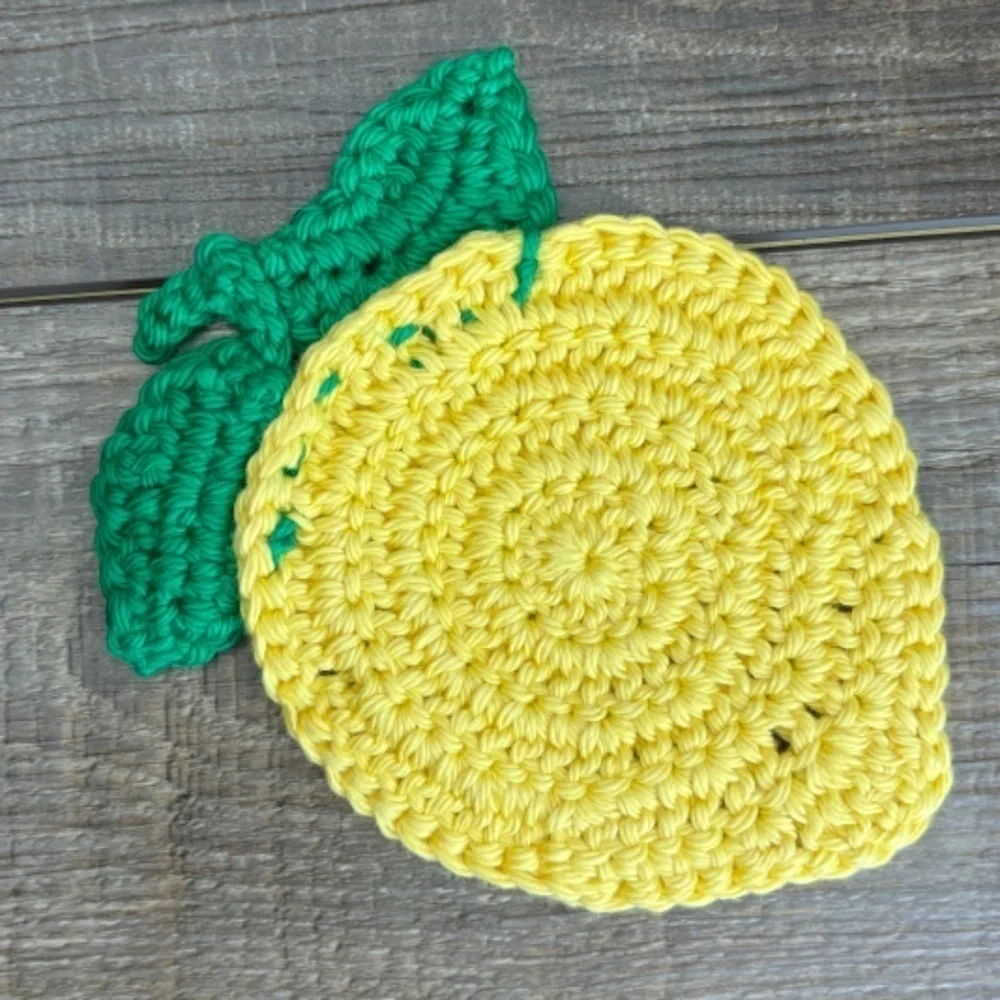 Lemon Cup Mug Coasters Set of‎ 4 Handcrafted Crochet by Seller Cotton